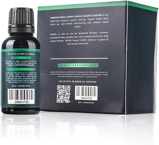 Armour Detail Supply - Wheel Coating - High-Temperature-Resistant Quartz Coating for All Wheel Types & Finishes - Easy Application; 1-Year Protection - 30 ml
