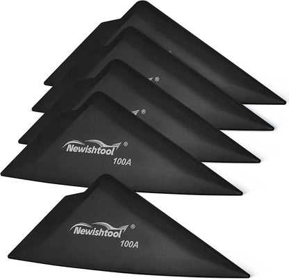 NEWISHTOOL 5-Pack Window Tint Tools Triangle Squeegee, 100A Hardness Black Corner Tool With Multi-Edge for PPF, Car Wrapping, Film Application