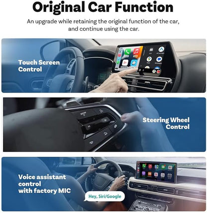 Upgraded Wireless CarPlay Adapter for OS 10+ or Android 11, Mini Wired to Wireless Adapter for CarPlay ＆Android Auto, Plug and Play, Stable Connection & No Latency