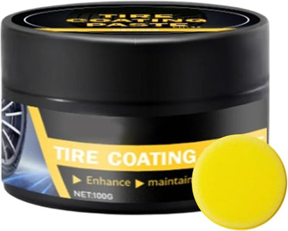 Wheel Shine Tire Cleaner – Max Coat Protection, High Gloss Black Finish | 100g Long-Lasting Tire Coating for Automotive Waxing, Polishing, Trim Maintenance, Car Cleaning, Refurbishing, Detailing Work