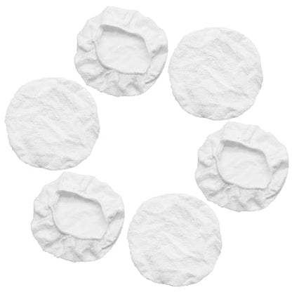 Bonsicoky 6 PCS Car Polishing Bonnet Buffing Pad Cotton Buffing Pad Cover for 9" - 10" Car Polisher, White