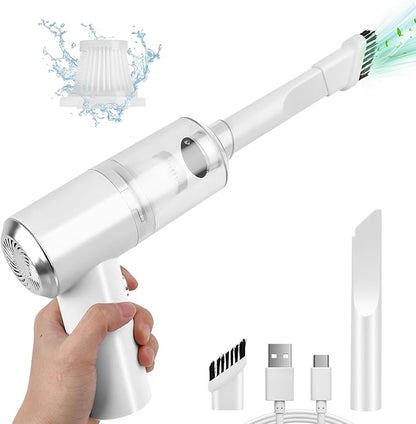 Auloea Mini Car Vacuum Cleaner(4500 pa) Portable Cordless Rechargeable,Tiny Handheld Vacuum, Computer Hand Vacuum for Keyboard and Laptop, Mini Hand Held Vac for Car and Home /V01/White