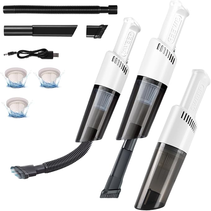 Handheld Vacuum Cleaner Cordless, Lightweight 1.5 lb, 3600Pa Suction, 50W Motor, Type-C Rechargeable, Bagless HEPA Filter, 20 Min Runtime for Car, Sofa, Home, Pet Hair（White）