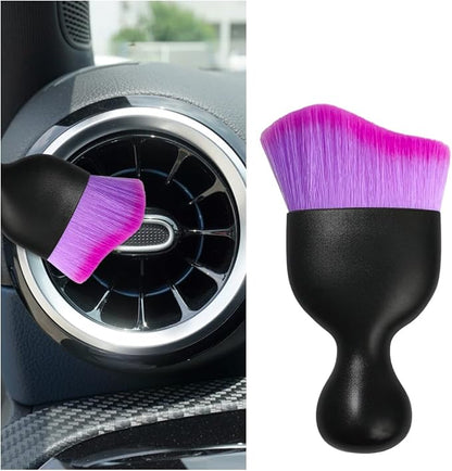 Car Interior Detailing Brush, Curved Soft Bristles Vehicle Removal Dust Collectors, Scratch-Free Automotive Cleaning Tool Accessories, Universal for Truck SUV Sedan (Gradient Purple)