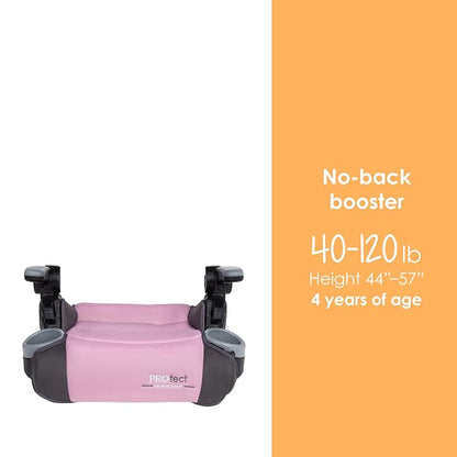 Baby Trend Protect 2-in-1 Folding Booster Seat, Dash Rose – Fold-Flat Travel-Ready Design, Lightweight Build, Belt-Positioning Comfort