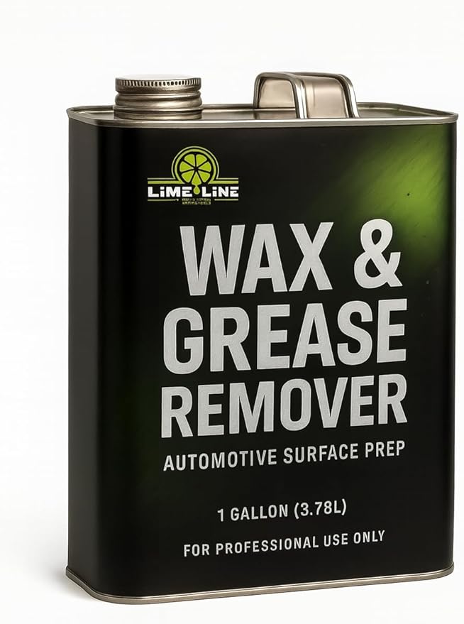 LiME LiNE Wax and Grease Remover – Multi-Surface Paint Prep Cleaner for Auto Body, Metal, Plastic, Fiberglass – Fast-Drying Solvent Degreaser Removes Wax, Tar, Adhesive & Contaminants (1 Gallon)