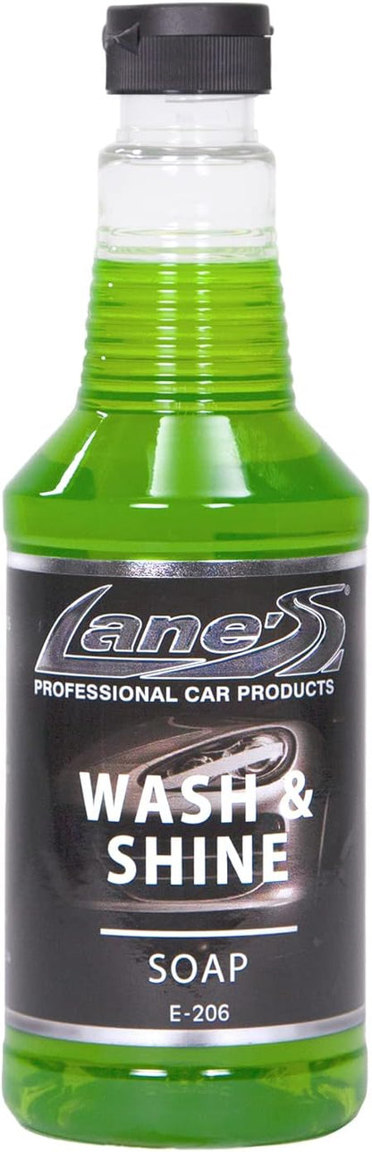 LANE'S Car Soap Car Wax Soap Car Wash Mitt the Perfect Wax Shampoo for Auto Detailing/Interior Care Products High Foaming With Gentle & Concentrated Formula - E-206-16oz