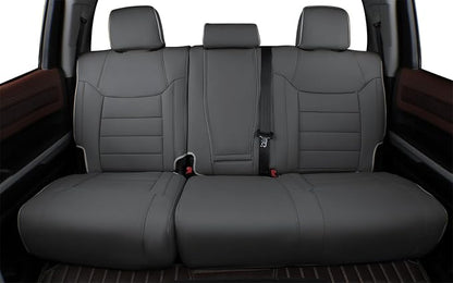 EKR Custom Fit Tacoma Car Seat Covers for Toyota Tacoma 2016 2017 2018 2019 2020 2021 2022 2023 Access Cab -Full Set,Faux Leather(Gray)