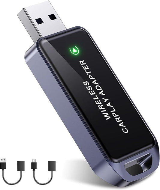 Wireless CarPlay Adapter for iPhone, Instant Auto-Connect Bluetooth Apple CarPlay Adapter, Zero Delay, Plug & Play, Stable Bluetooth & Compact Design, 2016+ Car Compatible