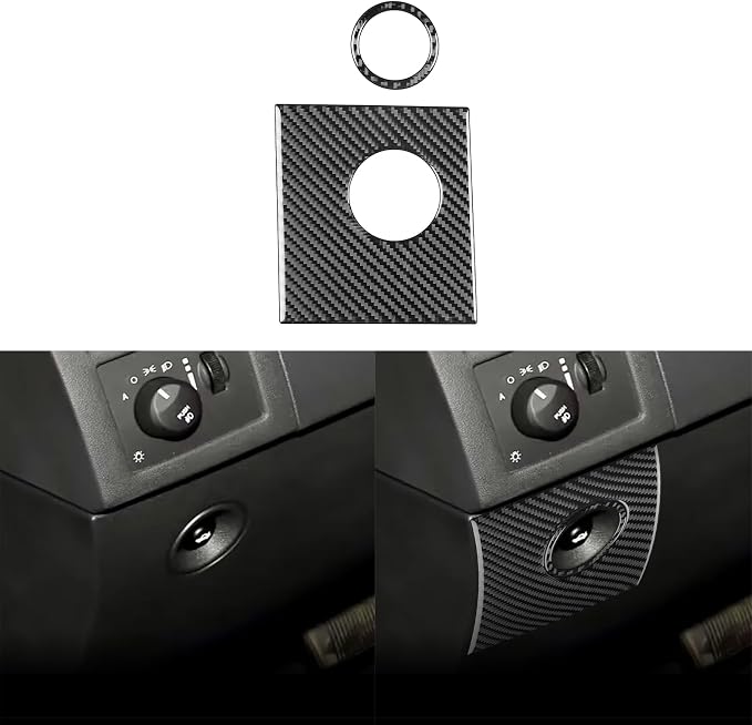 Car Inner Trunk Switch Button Sticker Real Premium Carbon Fiber Trim Compatible with Dodge Charger 2008 2009 2010 Decor Interior Accessories Decal Black