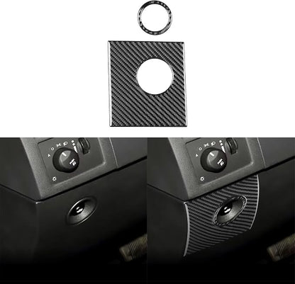 Car Inner Trunk Switch Button Sticker Real Premium Carbon Fiber Trim Compatible with Dodge Charger 2008 2009 2010 Decor Interior Accessories Decal Black