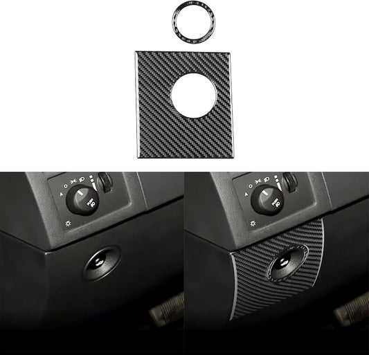 Car Inner Trunk Switch Button Sticker Real Premium Carbon Fiber Trim Compatible with Dodge Charger 2008 2009 2010 Decor Interior Accessories Decal Black