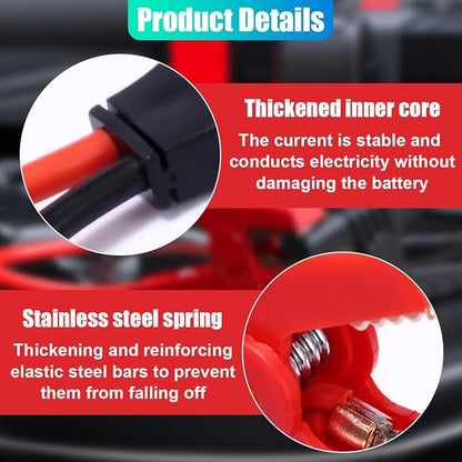 ZIMISI EC5 Car Jumper Starter Cable with Battery Clamps, 12V Portable Jumper Cables Alligator Clip to EC5 Connector with 10 AWG Wire, Emergency Car Jump Starter Battery Booster Cables (1PC)