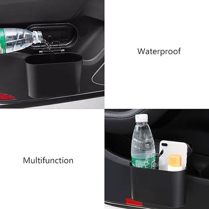Car Trash Can Bin with Lid - 2 Packs Universal Black Vehicle Mini Leakproof Garbage Can Bin with 40pcs Trash Bags Car Organizers and Storage for Front Back Seat Accessories for Auto Office Home
