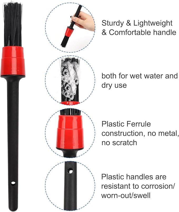 Car Interior Duster Detail Brush Cleaning Kit, Soft Microfiber Towels Dashboard Air Vent Crevice Dusting Detail Cleaner Interior Accessories Tools for Car Decoration Auto Truck SUV RV