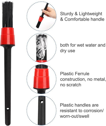 Car Interior Duster Detail Brush Cleaning Kit, Soft Microfiber Towels Dashboard Air Vent Crevice Dusting Detail Cleaner Interior Accessories Tools for Car Decoration Auto Truck SUV RV