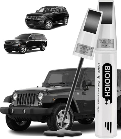 Touch Up Paint Pen Exact Color Match Car Chip and Scratch Repair (for Jeep, Diamond Black Crystal Pearl(PXJ/KXJ))