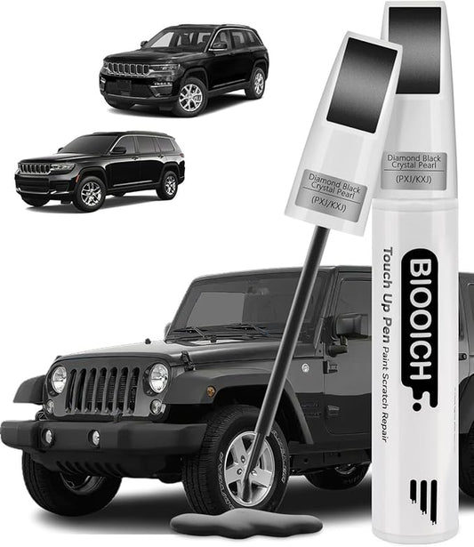 Touch Up Paint Pen Exact Color Match Car Chip and Scratch Repair (for Jeep, Diamond Black Crystal Pearl(PXJ/KXJ))