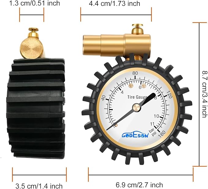 GODESON Presta Tire Pressure Gauge, Presta Valve Tire Pressure Gauge