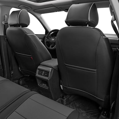 EKR CRV Seat Covers Custom Fit for Honda CRV 2023 2024 2025 2026 Leather Car Seat Cover Full Set for Trucks SUV,Waterproof Car Seat Cushion,Faux Leather (Black/Gray)