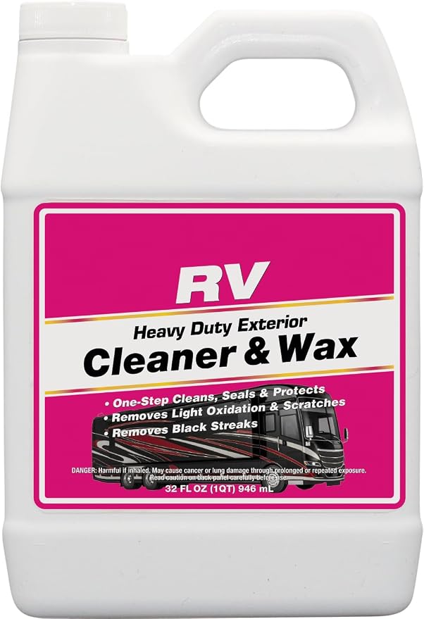 Gel Gloss RV Professional Grade One-Step Carnauba Cleaner Wax - Cleans, Protects & Enhances Finish - Restores Color & Shine - UV Inhibitors - Ideal for Scuff Marks - Use by Hand or Buffer - 32 oz