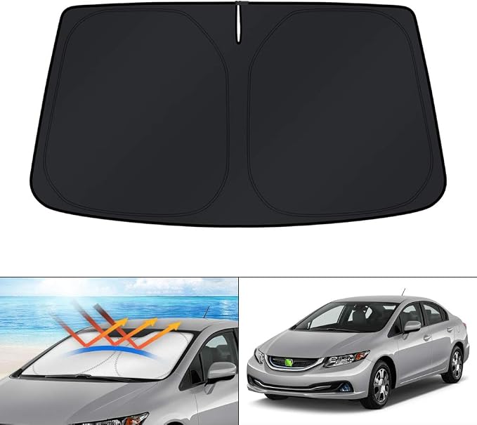 KUST Windshield Sun Shade for 2006-2015 Honda Civic Accessories, Custom Fit 4 Layers Car Honda Civic Front Window Sunshade Foldable Sun Visor Protector Blocks UV Rays Keep Your Car Cooler