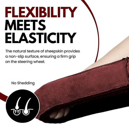 Andalus Brands Luxury Fluffy Car Steering Wheel Covers – Genuine Merino Sheepskin, Soft Fuzzy Car Steering Wheel Cover for Women, Universal 14.5-15" Size, Plush Fur Cute Auto Accessories, Saddle Brown