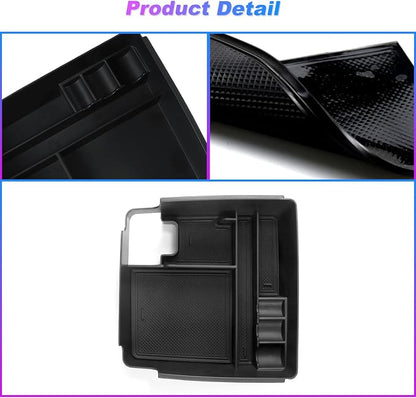 SXCY Console Tray for 2022-2023 Nissan Frontier, Armrest Console Organizer & Storage Box, Black ABS Plastic