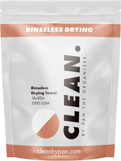 Clean Rinseless Drying Towel 2‑Pack – Ultra‑Plush 1200 GSM Microfiber Drying Cloths 18″ × 20″ Rinseless & Traditional Wash Shag Drying Sheets Made in South Korea