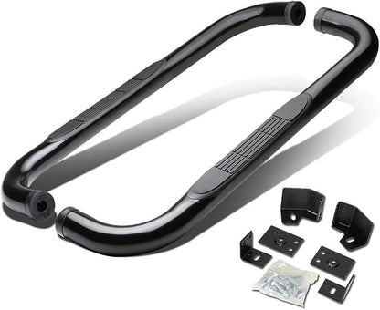 3 Inches Side Step Nerf Bar Running Board Compatible with Jeep Wrangler 87-06, Stainless Steel, Black Powdercoated