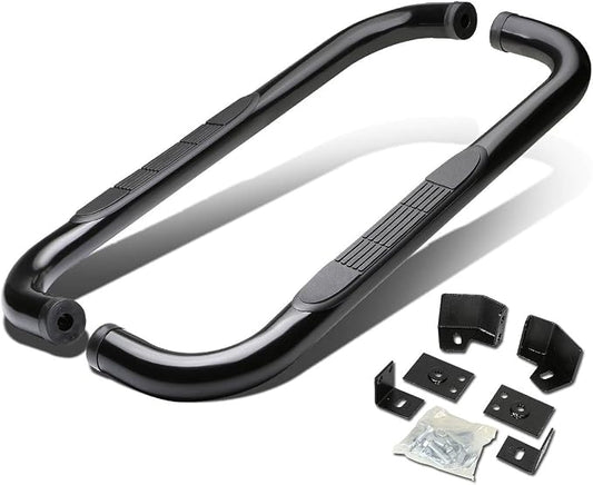 3 Inches Side Step Nerf Bar Running Board Compatible with Jeep Wrangler 87-06, Stainless Steel, Black Powdercoated