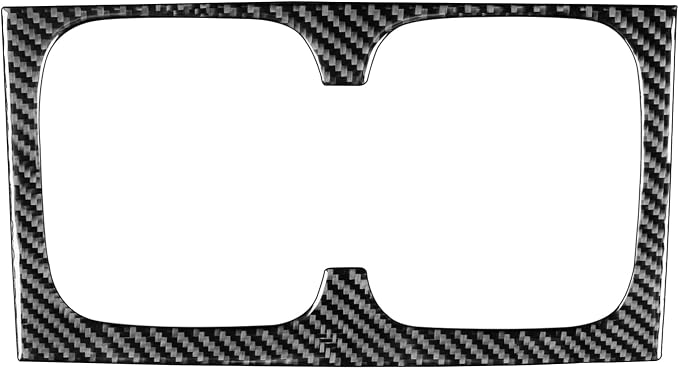 Real Premium Carbon Fiber Fit for Chevy Silverado/GMC Sierra 1500 2014-2018 for 2500/3500HD 2015-2019 Car Center Console Cup Holder Frame Trim Decals Sticker Auto Interior Accessories Cover Black