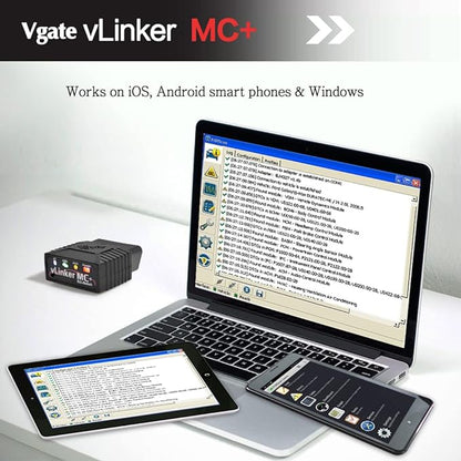 Vgate vLinker MC+ Bluetooth OBD2 Car Diagnostic Scan Tool for iOS, Android, Windows