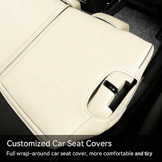 Custom Fit RAV4 Car Seat Covers for Select Toyota RAV4 2019 2020 2021 2022 2023 2024 2025 LE,XLE,XLE Premium,Limited - Full Set,Leather(Beige)