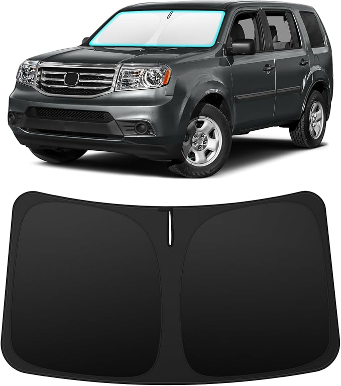INSAUTO Custom Fit Windshield Sun Shade Accessories for Honda Pilot 2009-2015, Foldable Front Window Sunshade, UV & Heat Reflector, Keeps Interior Cool, Includes Storage Bag