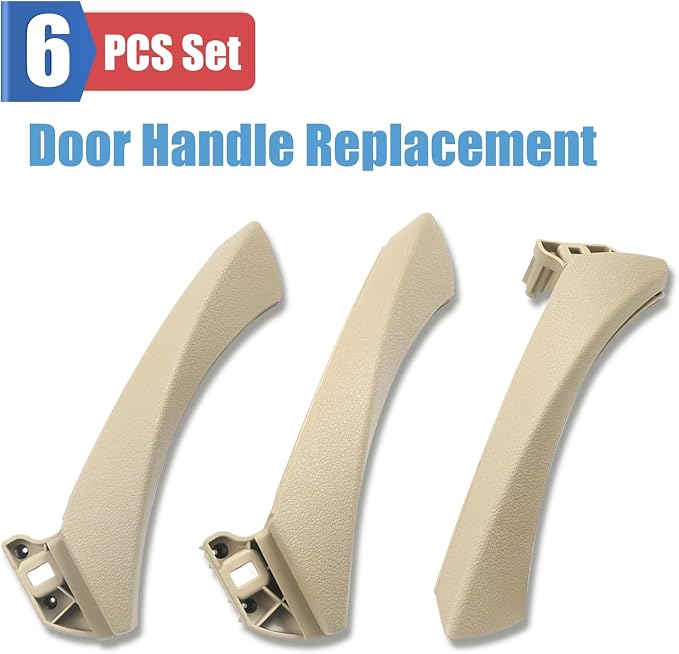 Compatible with BMW 3 Series Door Handle Replacement E90/E91/E92/E93 2004-2011,6PCS Left and Right Passenger Interior Door Pull Handle Set for BMW 318i,320i,323i,325i,328i,330i,335i(Beige)
