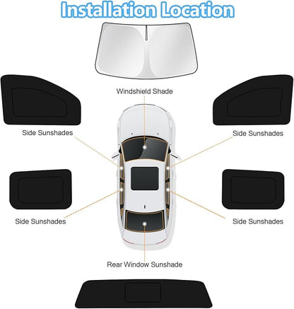 KUST Car Window Shades for Chevrolet Silverado 1500 2014-2017 2018 2019 Windshield Sun Shade Side Window Cover UV Block Privacy Protection Accessories for Camping Blackout Rear Back Full Set 6PCS