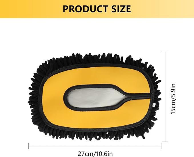 Car Wash Brush Replacement Head Cover, Soft Microfiber Car Wash Mop Head Suitable for 15° Curved Pole CarCleaning Mop (Only Head Cover)