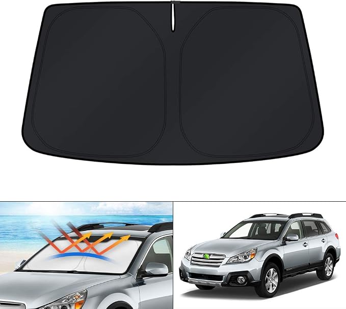 KUST Windshield Sun Shade for 2010-2014 & 2020-2025 Subaru Outback Wagon Accessories 4 Layers Custom Fit Sunshade Sun Protector Foldable Block UV Rays Keep Car Cooler