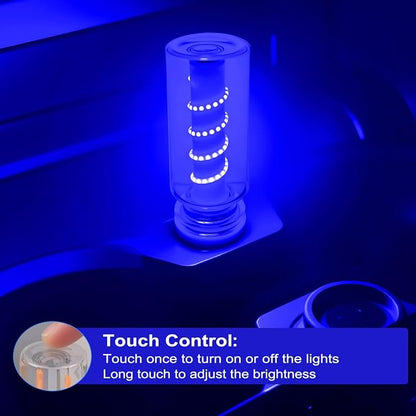 USB Light for Car, Touch Dimmable Retro Interior Lamp LED Ambient Lighting, Portable Mini Glass Bottle LED Bulb Night Light for Vehicle Bedroom Hallway Camping Holiday Decoration (Blue)