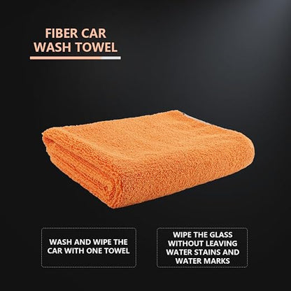 SPTA Drying Towel, Microfiber Car Drying Towel, 1 Pack Highly Absorbent, Scratch Free Large Car Wash Drying Towel for Car Washing, Drying & Auto Detailing, 23.8 x 30.9 inch, Orange-MT032