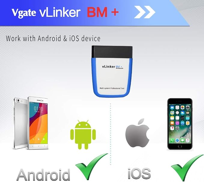 Vgate vLinker BM+ OBD2 Bluetooth Scanner for BMW/Mini BimmerCode, Car Code Reader for iOS, Android, and Windows