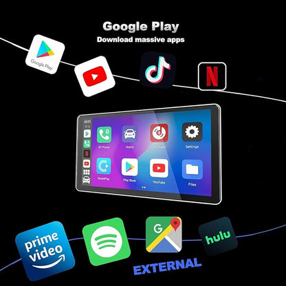 Wireless CarPlay Android Auto Adapter AI Magic Box, Built-in Play Store Netflix YouTube TikTok, HD Screen Mirroring, Plug and Play Video Adapter for OEM Factory Wired CarPlay Vehicles