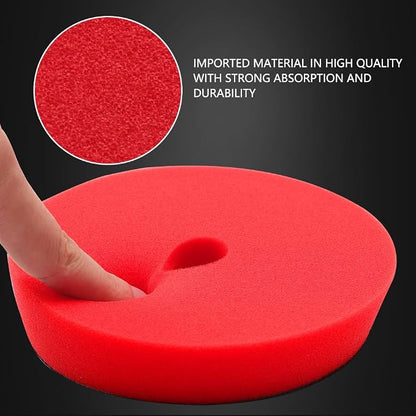 Red T10 Ultra-Fine Finishing Foam Polishing Pads, SPTA 1Pcs 3.5 Inch Face for 3 Inch 80mm Backing Plate Compound Buffing Sponge Pads for Car Buffer Polisher Compounding, Polishing and Waxing-FPBFS3R