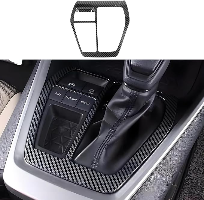 Car Central Control Gear Shift Panel Trim Cover for Toyota RAV4 2019 2020 2021 2022 2023 2024 2025 Auto Interior Decorations Accessories Center Console Protection Frame Carbon Fiber Style Kit