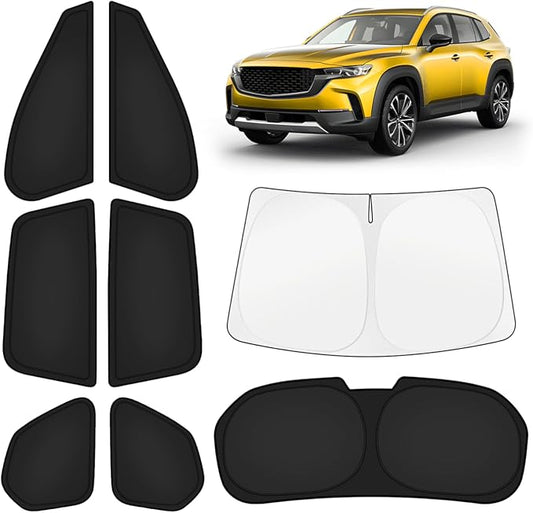 KUST Car Window Shades for Mazda CX-50 2023-2025 2026 Windshield Sun Shade Side Window Cover UV Block Privacy Protection CX50 Accessories for Camping Blackout Rear Back Full Set 8PCS