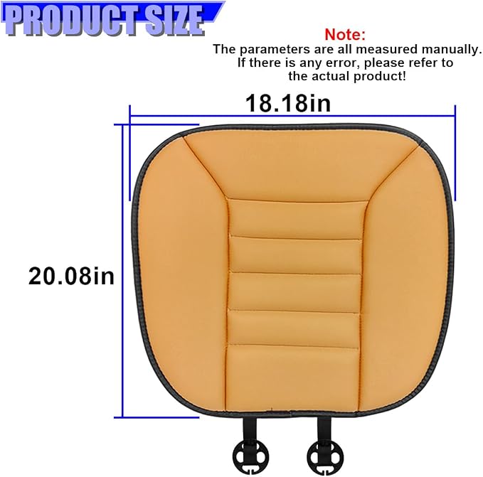 Craedli Car Seat Cushion Pad, Memory Foam Automotive Seats Cushion with Non-Slip Silicone Bottom, Comfort Breathable Pain Relief Vehicle Seat Protector for Home and Office Chairs (Orange)