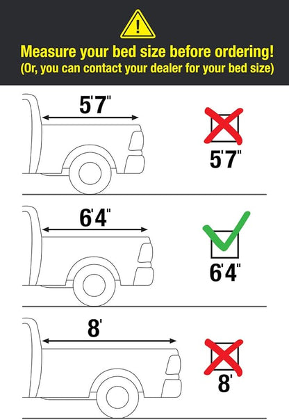 MaxMate Soft Roll-up Truck Bed Tonneau Cover Compatible with 2002-2008 Dodge Ram 1500; 2003-2009 2500 3500 | 6'4" (76") Bed | TCD169056
