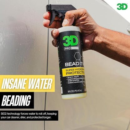 3D Bead It Up Ceramic Coating Booster Spray - Super Hydrophobic Bead Maker - Polymer Paint Protectant & Sealant 16oz.