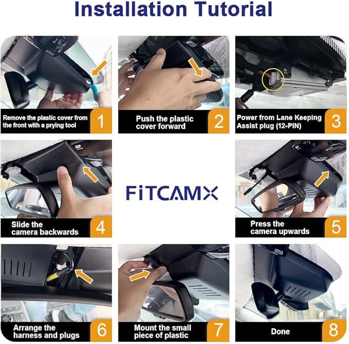 Fitcamx 2K Dual Dash Cam Suitable for Kia EV9 2023-2026 Wind Land GT-Line (Part No#DO000), OEM Style, Front 1440P+Rear 1080P Video, Loop Recording, Built-in WiFi&APP, G-Sensor, Easy to Set, 64GB Card